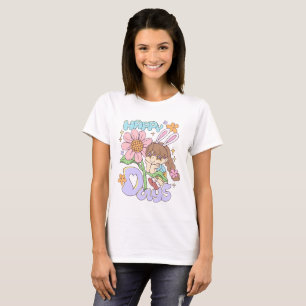 Camiseta Dias Felizes Desenho Animado Menina