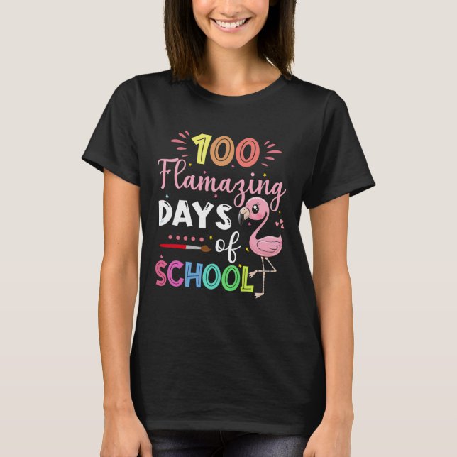 Camiseta Dias Incríveis De Ensino De Estudantes Flamingo, C (Frente)