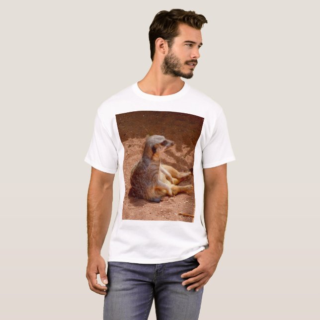 Camiseta Dias Preguiçosos de Meerkat, (Frente Completa)