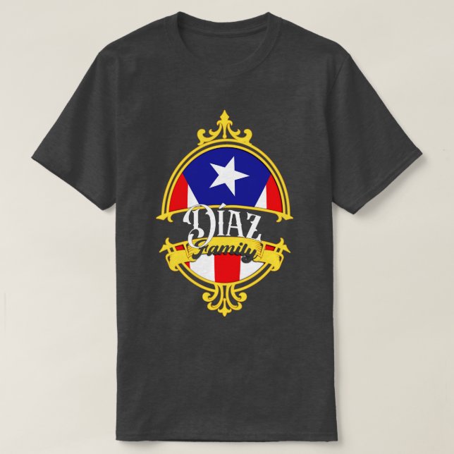 Camiseta Diaz Family Puerto Rico Flag (Frente do Design)