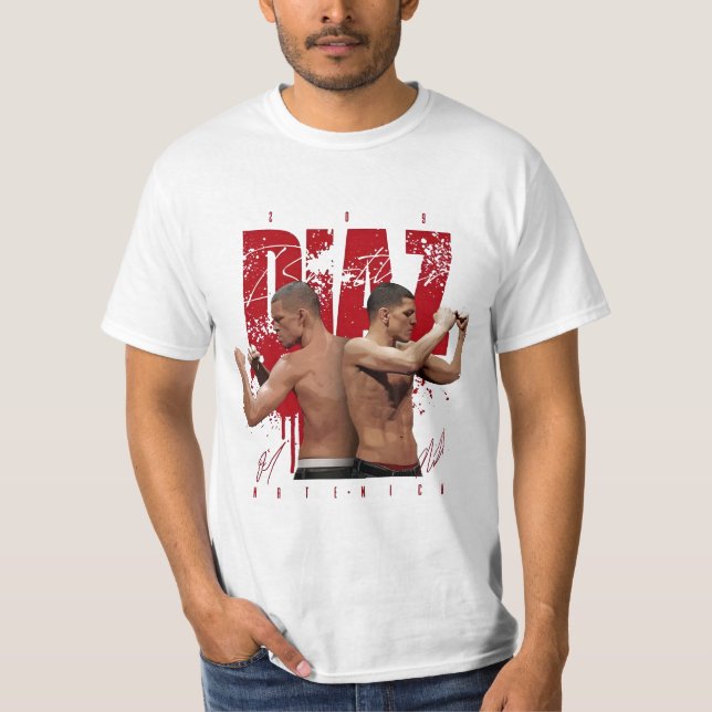 Camiseta "Diaz Nate Stockton Nick Diaz Jiu Jitsu Diaz bro (Frente)