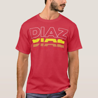 Camiseta Diaz Primeiro Nome Divertido Vintage Pôr do Sol Di
