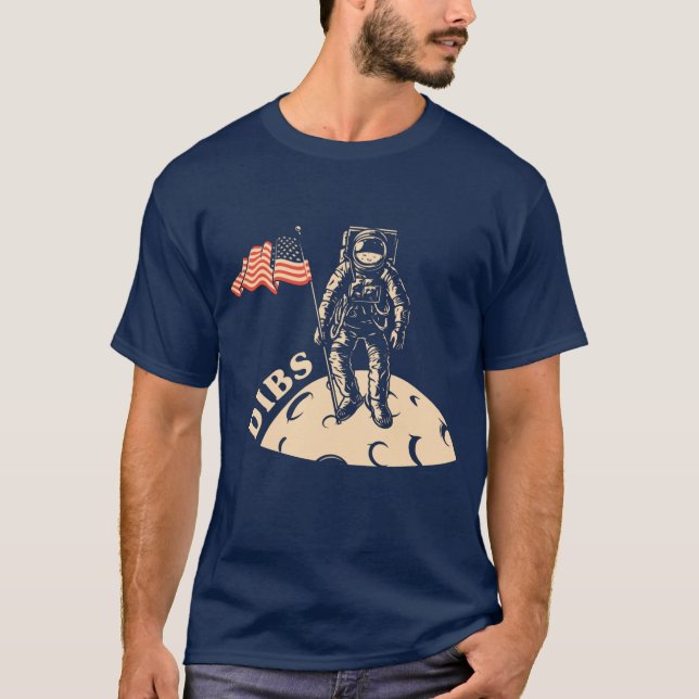 Camiseta Dibs Man in the Moon Mens T-Shirt (Frente)