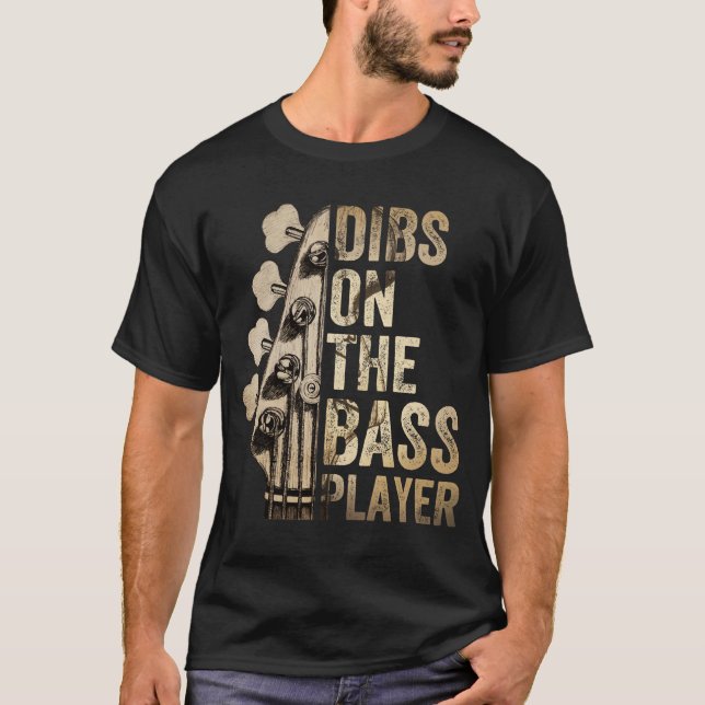 Camiseta Dibs na banda de músicas de guitarra de baixo  (Frente)