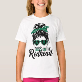 Camiseta Dibs na Ruiva Verde Irlandês para Menina