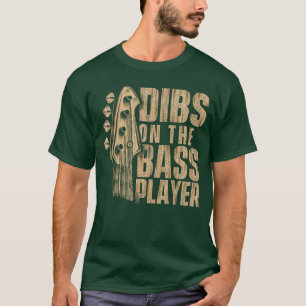 Camiseta Dibs No Baixo Tocador de Guitarra Baixista Baixo