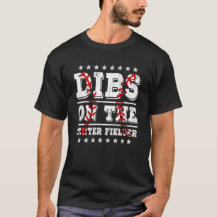 Camiseta Dibs no Centro Campista Namorada de Beisebol Wi