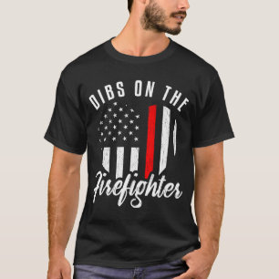 Camiseta Dibs No Vermelho Fino Namorada da Esposa do Bombei