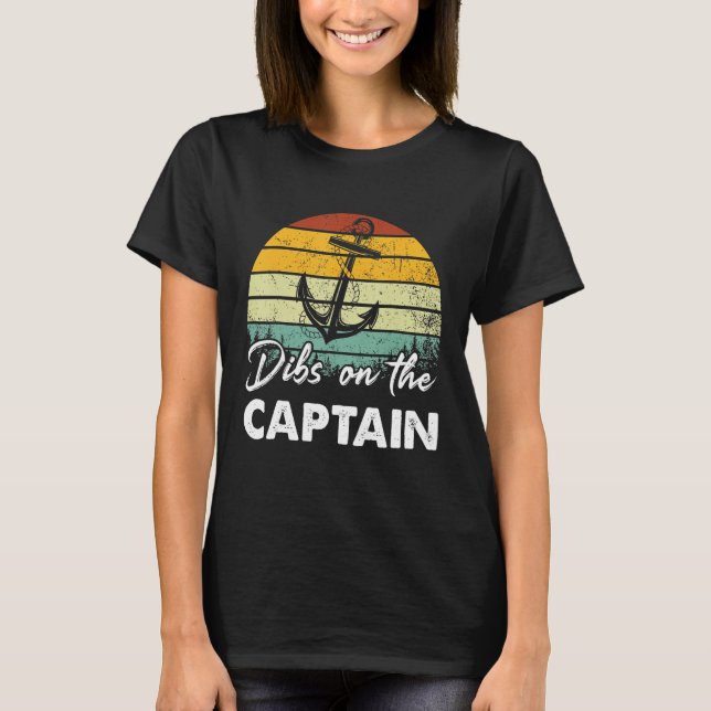 Camiseta Dibs On The Captain  Captain Wife Summer Boat Vaca (Frente)