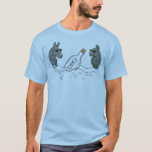 Dibs & Parrot with a spirits bottle T-Shirt