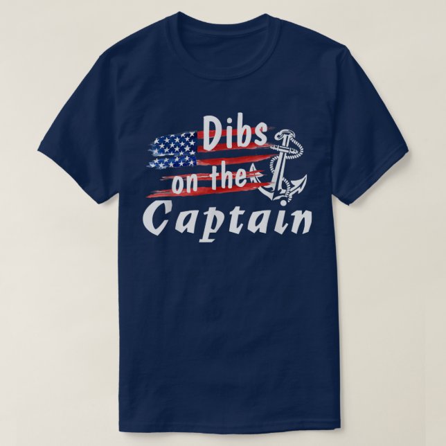 Camiseta Dibs Sobre O Capitão Esposa Engraçado (Frente do Design)