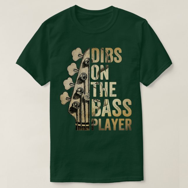 Camiseta Dibs Sobre O Músico De Violão Da Bass 1 (Frente do Design)