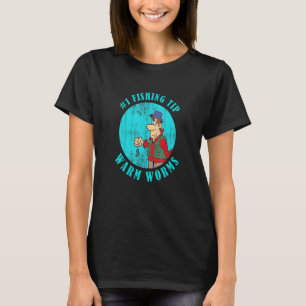 Camiseta Dica de Pescador Minhocas Quentes Ideia de Pesca