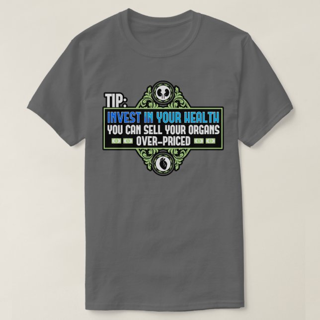 Camiseta Dica Invest In Your Health (Investir Na Sua Saúde) (Frente do Design)
