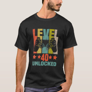 Camiseta Dicas de aniversário de 40 anos de jogador de víde