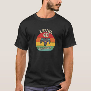 Camiseta Dicas de aniversário de 40 anos de jogador de víde