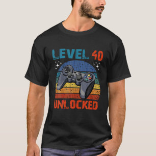 Camiseta Dicas de aniversário de 40 anos de jogador de víde