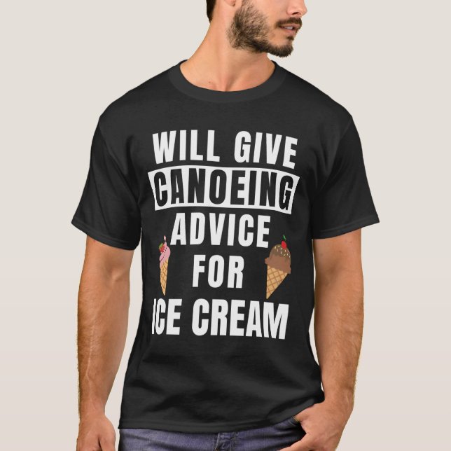Camiseta Dicas de Canoagem Para Remar em Canoa de Sorvete C (Frente)