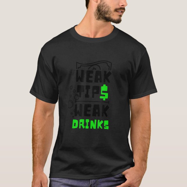 Camiseta Dicas fracas Bebidas fracas Barman Barman (Frente)