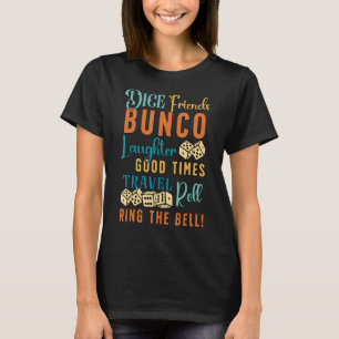 Camiseta Dice Amigos Bunco Rindo Bons Tempos Noite do Jogo