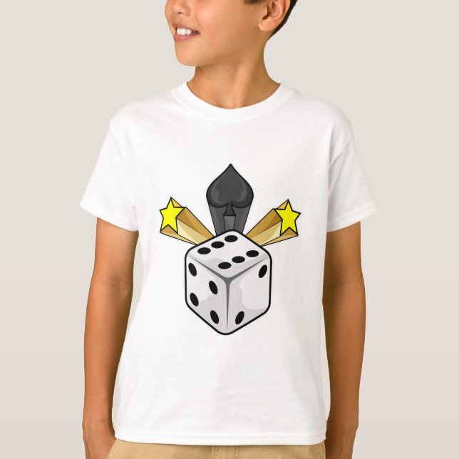 Camiseta Dice at Poker com Espadas e Estrelas (Frente)