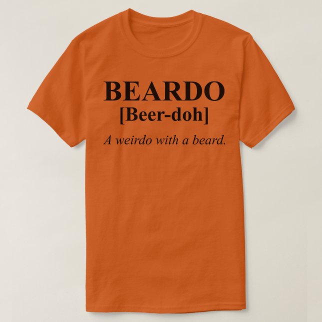 Camiseta Dicionário Beardo Palavra Legal Homens Estranhos M (Frente do Design)