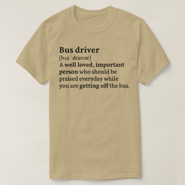 Camiseta Dicionário de driver de barramento preto (Frente do Design)