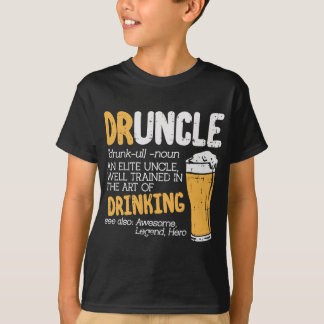 Camiseta Dicionário de Druncle Bebendo Engraçado Elite Tio