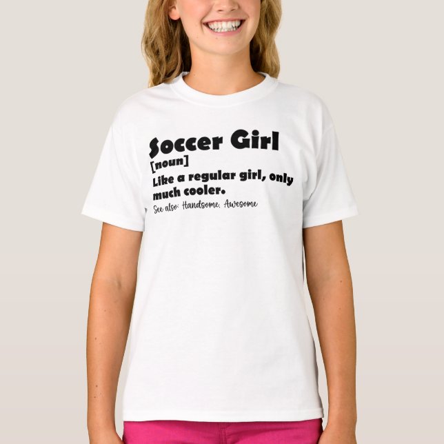 Camiseta Dicionário de Menina de Futebol Definição Engraçad (Frente)