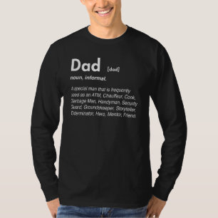 Camiseta Dicionário de pai Definição de Palavra Atm Fath En