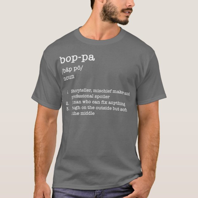 Camiseta Dicionário do Avô de Boppa do dia de os pais (Frente)