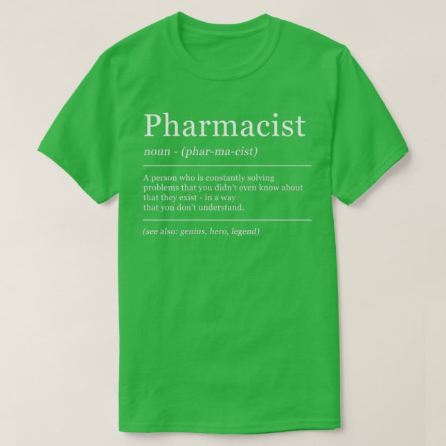 Camiseta Dicionário Farmacêutico Definição de Farmácia (Frente do Design)
