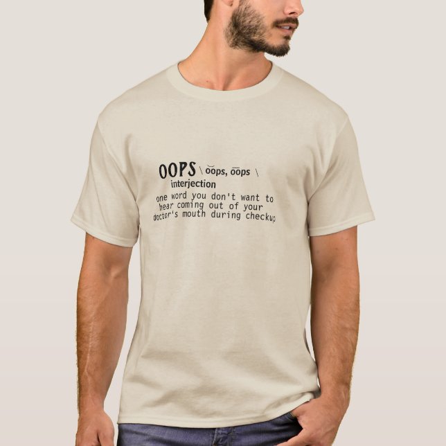 Camiseta Dicionário médico de trocadilho significa uops eng (Frente)