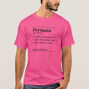 Camiseta Dicionário Peruana Mujer, Peruana Menina Latina