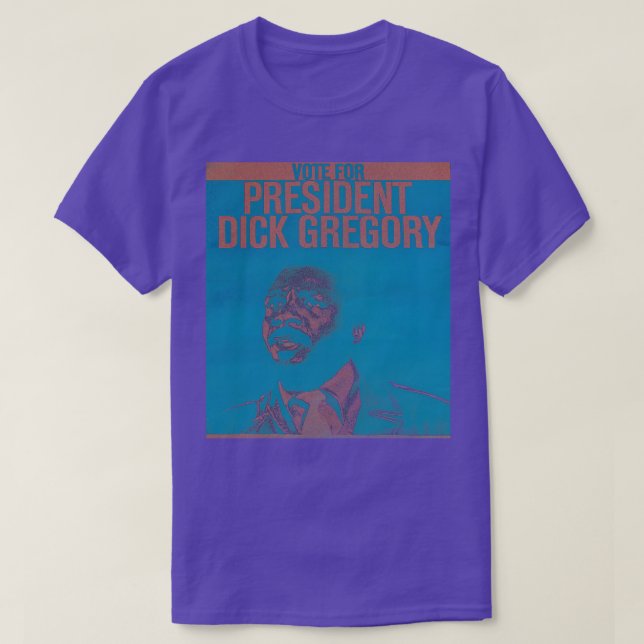 Camiseta Dick Gregory Para Nostalgia Eleitoral De 1968 (Frente do Design)