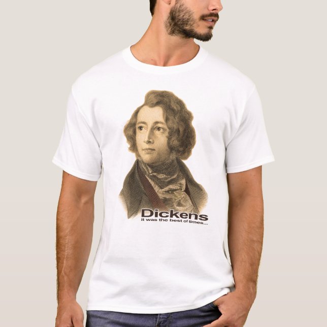 Camiseta Dickens-Melhor do camisa-sepia das épocas (Frente)
