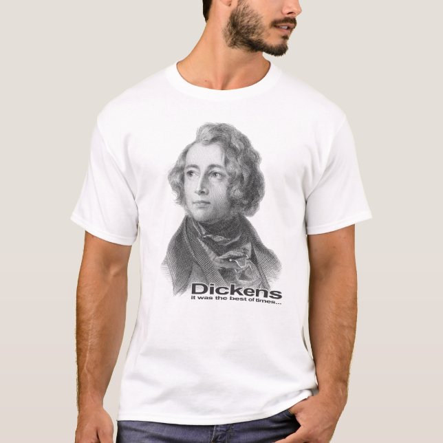 Camiseta Dickens-Melhor dos tempos camisa-BW (Frente)