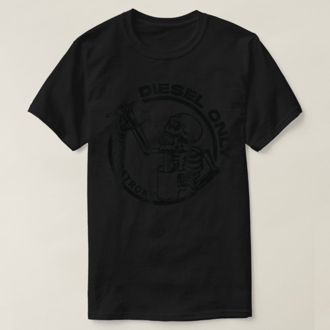 Camiseta Diesel Apenas Engraçado Esqueleto Bebendo Cerveja (Frente do Design)