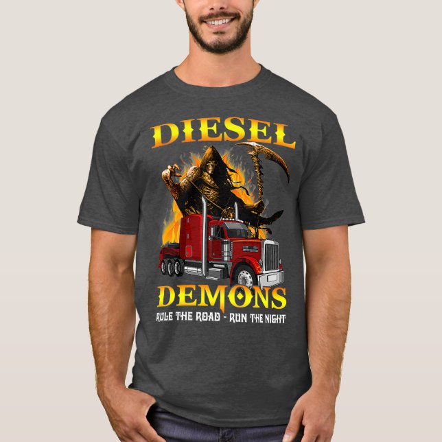 Camiseta Diesel Demons Governam A Estrada Dirige Caminhão N (Frente)