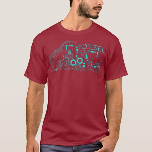 Camiseta Diesel Engraçado Porque Carros Elétricos Não Funci (Frente)