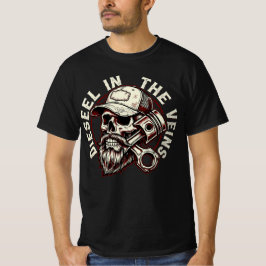 Camiseta Diesel In The Veins Trucker Gift, Skull Trucker