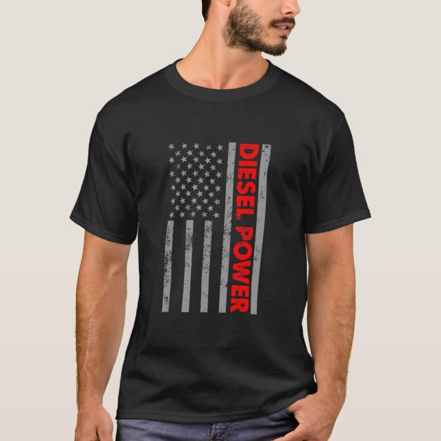 Camiseta Diesel Power EUA Flag Truck Turbo Brothers (Frente)