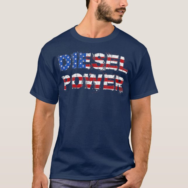 Camiseta Diesel Power USA Flag Turbo Diesels Trucks (Frente)