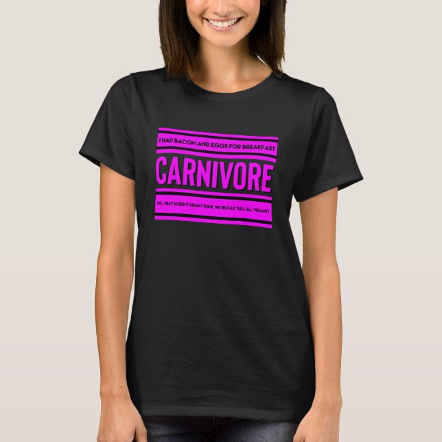 Camiseta Dieta Carnívora com Bacon e Ovo  Não Vegana (Frente)