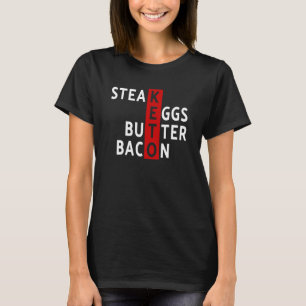Camiseta Dieta Cetogênica Bife Ovos Manteiga Bacon Dieta Ce