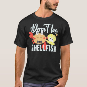 Camiseta Dieta de frutos do mar fofa para peixes de casco e
