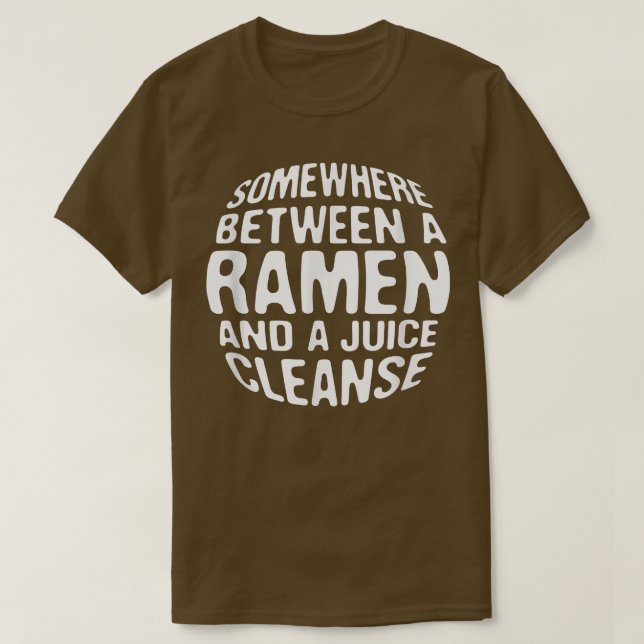Camiseta Dieta Engraçada Ramen e Juice Cleanse Ramen Lover (Frente do Design)