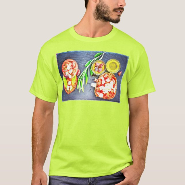 Camiseta "Dieta Grega e Mediterrânica" Foto Grata. Compre a (Frente)
