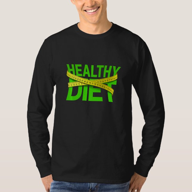 Camiseta Dieta saudável, corpo saudável e saudável (Frente)