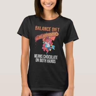 Camiseta Dieta Significa Chocolate Em Ambas As Mãos